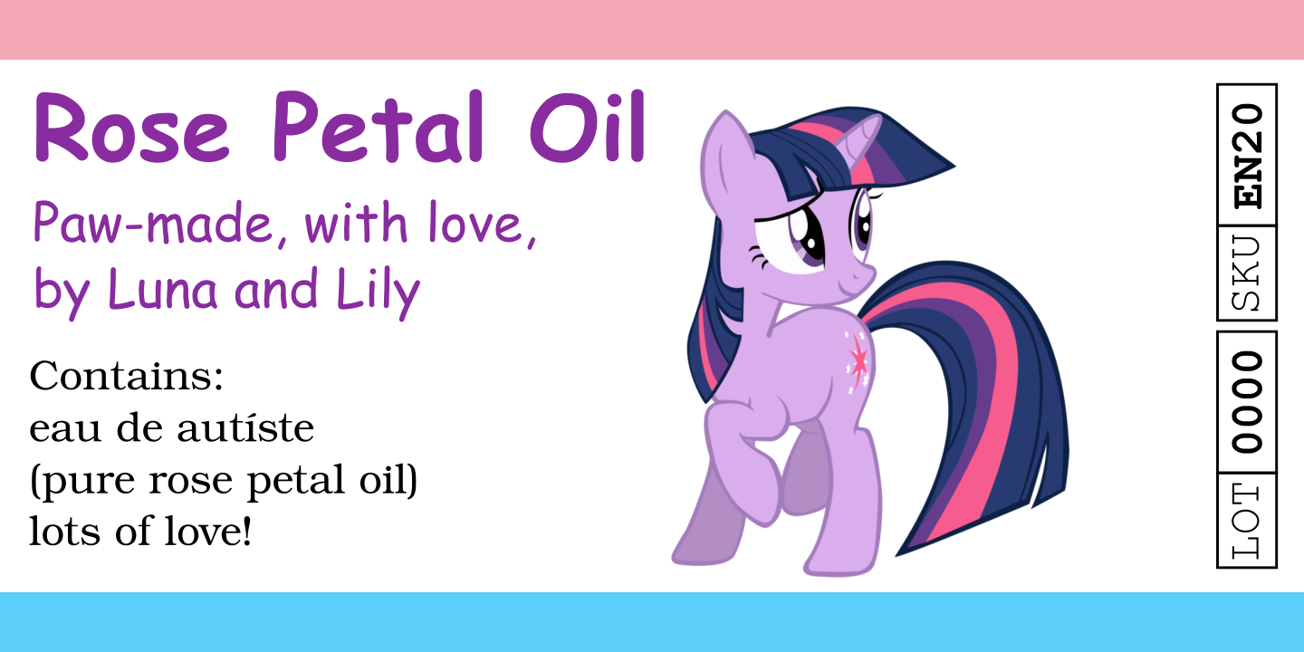 Estradiol Enanthate label, featuring Twilight Sparkle from My Little Pony: Friendship is magic. It